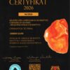 Certyfikat autentyczności naturalnego bursztynu bałtyckiego