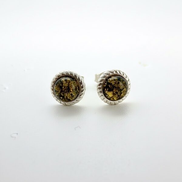 KOLCZYKI SREBRNE Z CERTYFIKOWANYM BURSZTYNEM BAŁTYCKIM SZTYFTY