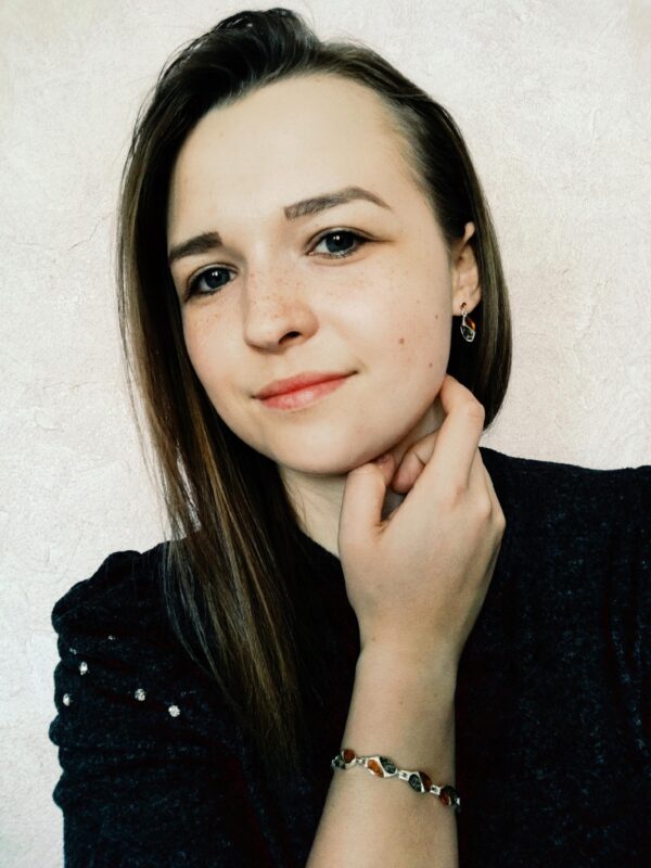 Bransoletka srebrna z bursztynem - dwukolorowa