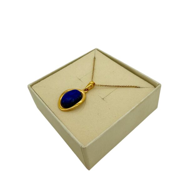 WISIOREK ZŁOTY Z LAPISEM LAZULI SREBRO POZŁACANE 925