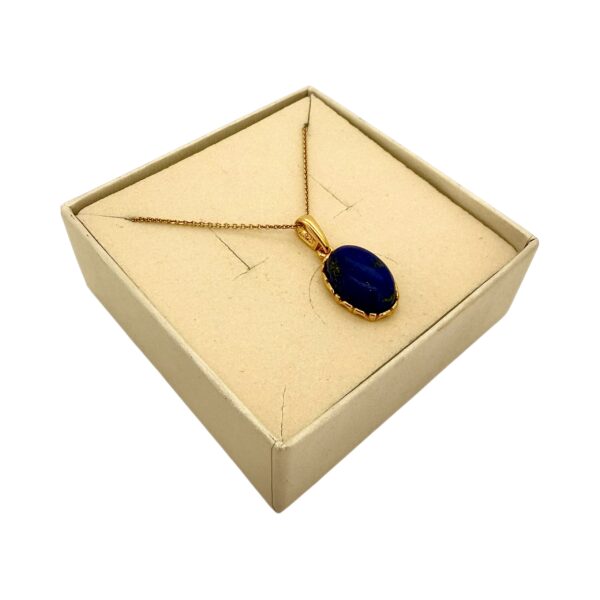 WISIOREK SREBRNY Z NATURALNYM LAPISEM LAZULI SREBRO POZŁACANE 925