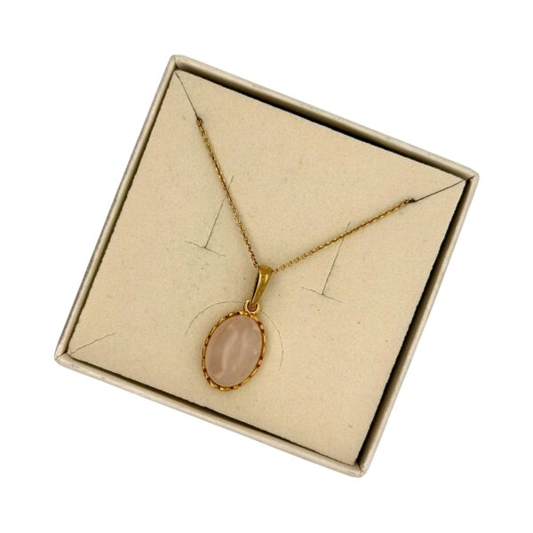 WISIOREK ZŁOTY Z NATURALNYM KWARCEM RÓŻOWYM SREBRO POZŁACANE 925