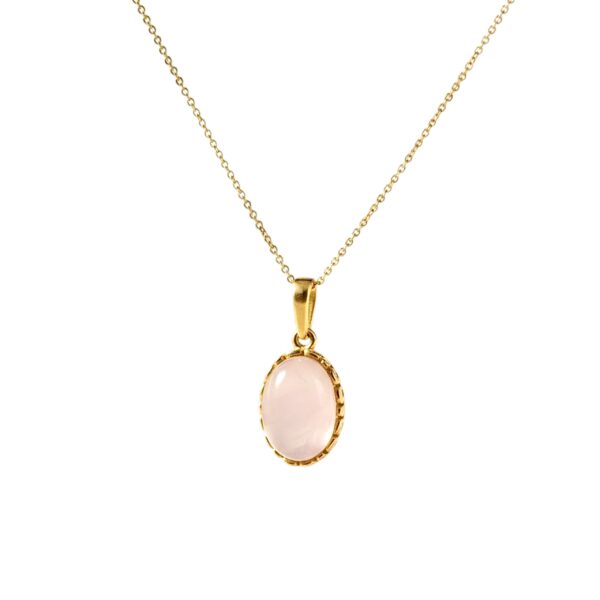 WISIOREK ZŁOTY Z NATURALNYM KWARCEM RÓŻOWYM SREBRO POZŁACANE 925