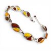 Elegancka bransoletka srebro 925 z naturalnym bursztynem bałtyckim | Regulowana