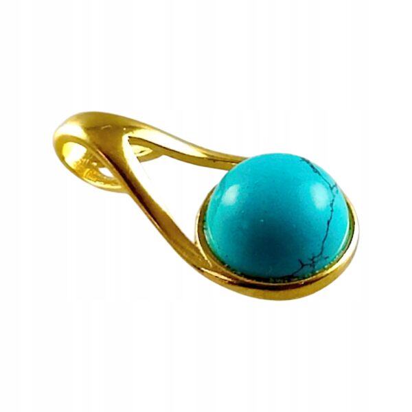 03707f082a9c73938b66d55ba374c2ee-1.jpg WISIOREK ZŁOTY z TURKUSEM ŚLICZNY DELIKATNY PIĘKNY SREBRO POZŁACANE 925