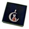 055d6b6b50931297cd304200639cf4f9.jpg WISIOREK SREBRNY z CERTYFIKOWANYM Bursztynem KOT NA KSIĘŻYCU Piękny Śliczny