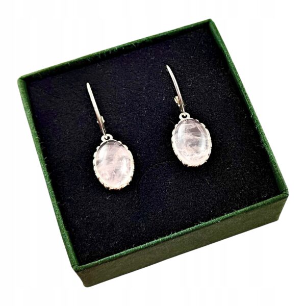 KOLCZYKI SREBRNE z KWARCEM DELIKATNE PIĘKNE WISZĄCE ZAPIĘCIE ANGIELSKIE