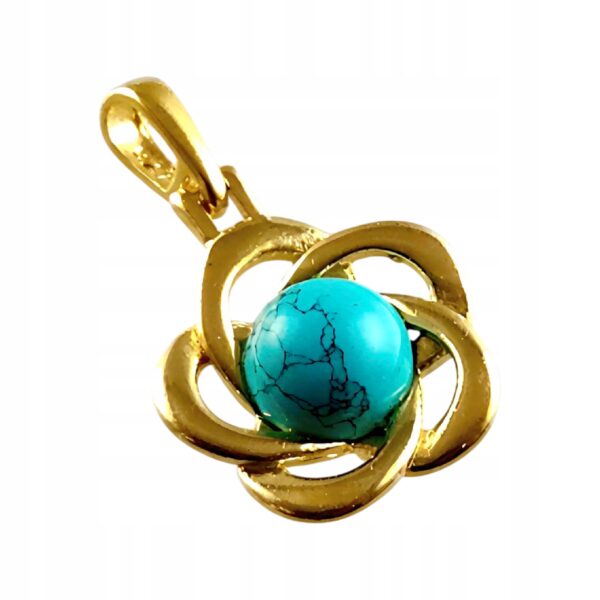 0d626b0241f075603270067907f74c59.jpg WISIOREK ZŁOTY z TURKUSEM ŚLICZNY DELIKATNY PIĘKNY SREBRO POZŁACANE 925