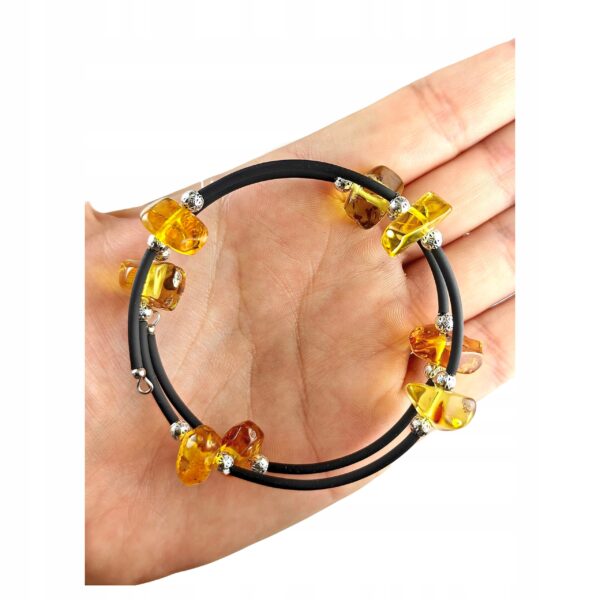 0f56aec55e03f87a7e12d40869a899aa.jpg Bransoletka srebrna ze stali z certyfikowanym bursztynem - regulowana