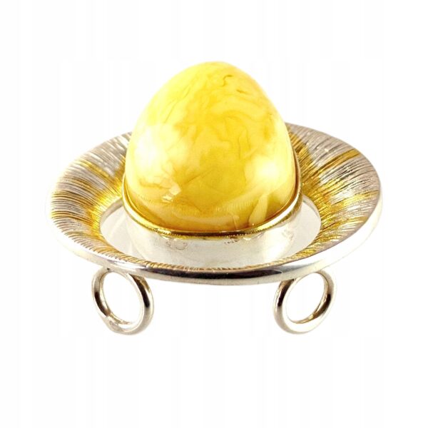 1267324314a621eb1ae7bdb103c87e38.jpg Niepowtarzalny wisiorek srebrny z dużym mlecznym bursztynem - unikat - Srebro 925