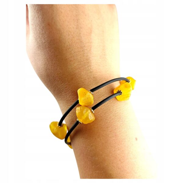 1a4bd356560f4de985147977696159a4.jpg Bransoletka złota ze stali z certyfikowanym bursztynem - regulowana