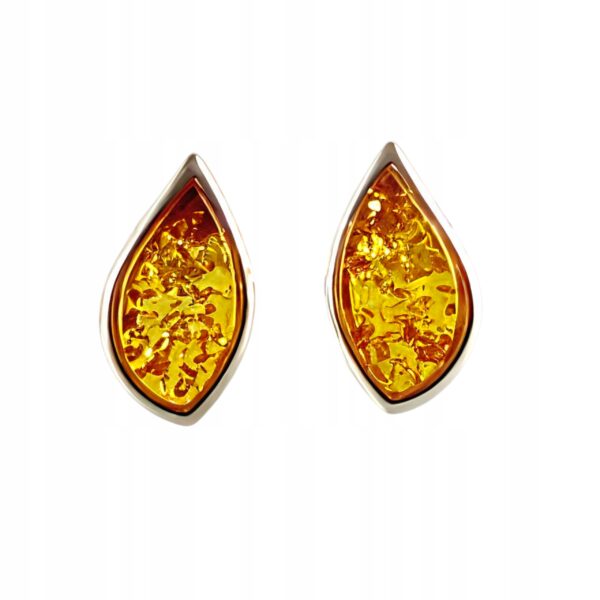 227a10909c5d7a4cdc5b4125a688e76d.jpg Kolczyki srebrne z bursztynem - klasyczne - srebro 925 - sztyft