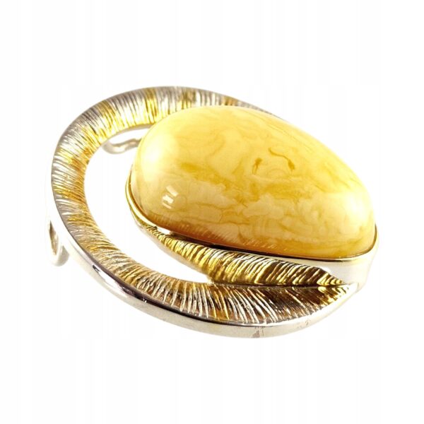 22b40161e10e5df0d5dcad22f070ba2e.jpg Niepowtarzalny wisiorek srebrny z dużym mlecznym bursztynem - unikat - Srebro 925