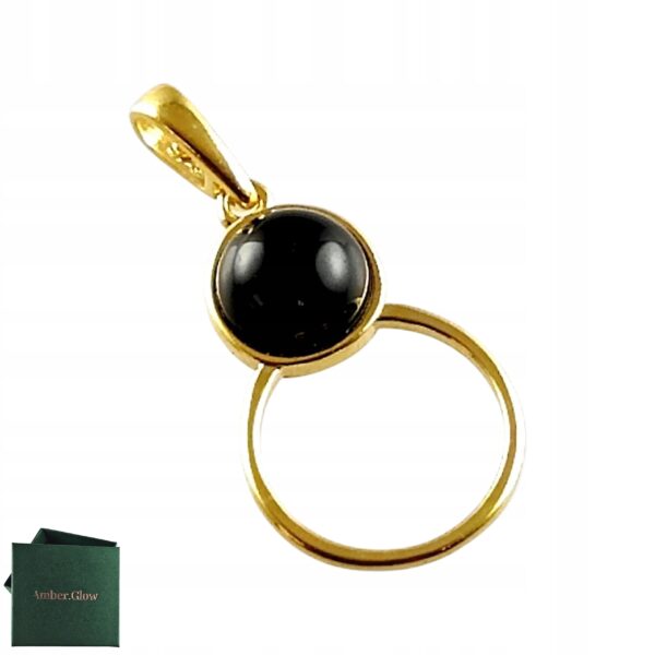 230c190cbc0df9e75e6638de24b8fa5b-1.jpg WISIOREK ZŁOTY z ONYKSEM ŚLICZNY DELIKATNY PIĘKNY SREBRO POZŁACANE 925