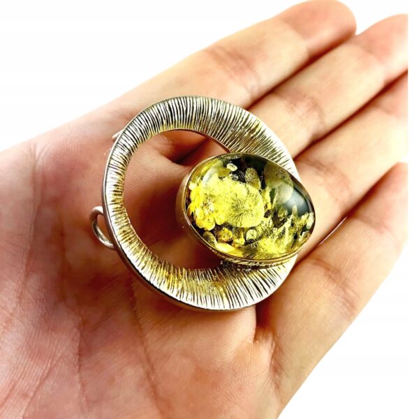 29299ed0c479ebc18ccab2137f5e118a.jpg Niepowtarzalny wisiorek srebrny z dużym zielonym bursztynem - unikat - Srebro 925