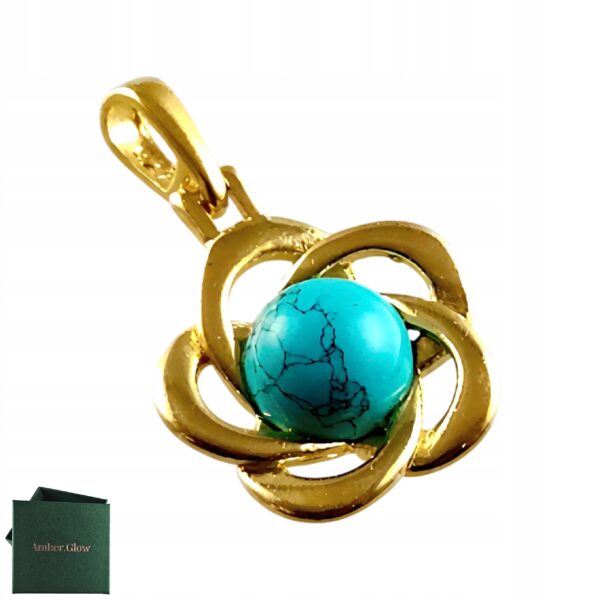 2d02a345d26650a16e11cf86c3a7118d.jpg WISIOREK ZŁOTY z TURKUSEM ŚLICZNY DELIKATNY PIĘKNY SREBRO POZŁACANE 925