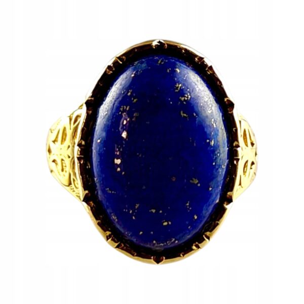 2f7cb2f5200b18465d27a9babe2f3461.jpg ZŁOTY PIERŚCIONEK Regulowany z LAPISEM PIĘKNY ELEGANCKI SREBRO Pozłacane