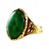 390451150dac306334bd32402cf575ac.jpg ZŁOTY PIERŚCIONEK Regulowany z MALACHITEM PIĘKNY ELEGANCKI SREBRO Pozłacane