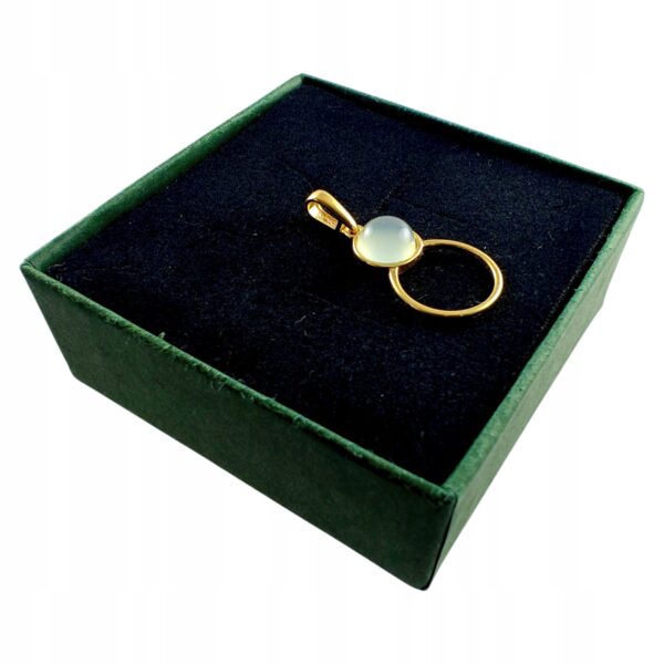 3a382bf1b222d271be94d1c4ad3e3132-1.jpg WISIOREK ZŁOTY z AGATEM ŚLICZNY DELIKATNY PIĘKNY SREBRO POZŁACANE 925