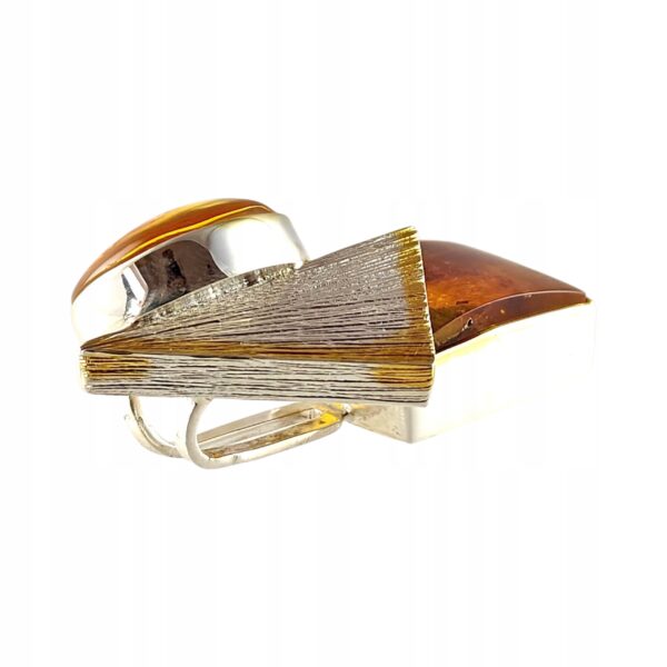 3ce936e9841ffa650342812e4aef74db.jpg Niepowtarzalny wisiorek srebrny z dużym koniakowym oraz cytrynowym bursztynem - unikat - Srebro 925