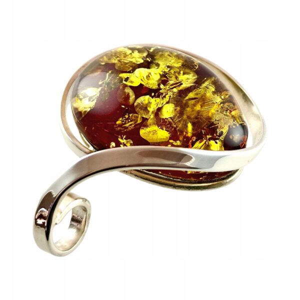 3d43e1a96d478a5f6509e525877e3568.jpg Niepowtarzalny wisiorek srebrny z dużym zielonym bursztynem - unikat - Srebro 925