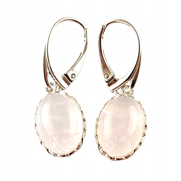 KOLCZYKI SREBRNE z KWARCEM DELIKATNE PIĘKNE WISZĄCE ZAPIĘCIE ANGIELSKIE