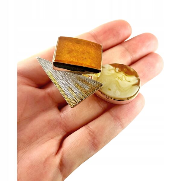 4bf9bc1d8aa2fa78124c8ce2cd3bb527.jpg Niepowtarzalny wisiorek srebrny z dużym cytrynowym oraz mlecznym bursztynem - unikat - Srebro 925