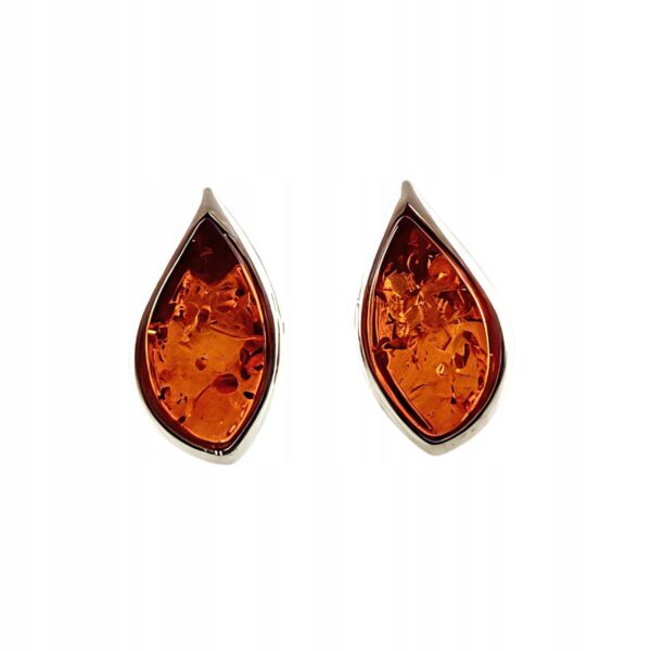 4f4808c2ae4238ba809696ba86660176.jpg Kolczyki srebrne z bursztynem - klasyczne - srebro 925 - sztyft