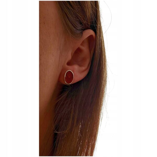 50b0e08332423ea2fd5e94e396024a4f.jpg Kolczyki srebrne z bursztynem - klasyczne - srebro 925 - sztyft