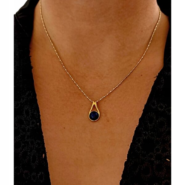 551995a34afd715542066955b08a33cf-1.jpg WISIOREK ZŁOTY z LAPISEM ŚLICZNY DELIKATNY PIĘKNY SREBRO POZŁACANE 925