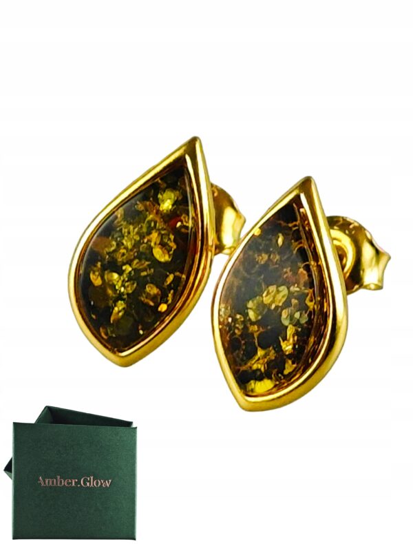 55ab1cd7607ede9967c5439bdb056816.jpg ZŁOTE KOLCZYKI Z BURSZTYNEM DELIKATNE SZTYFTY WKRĘTKI SREBRO POZŁACANE 925