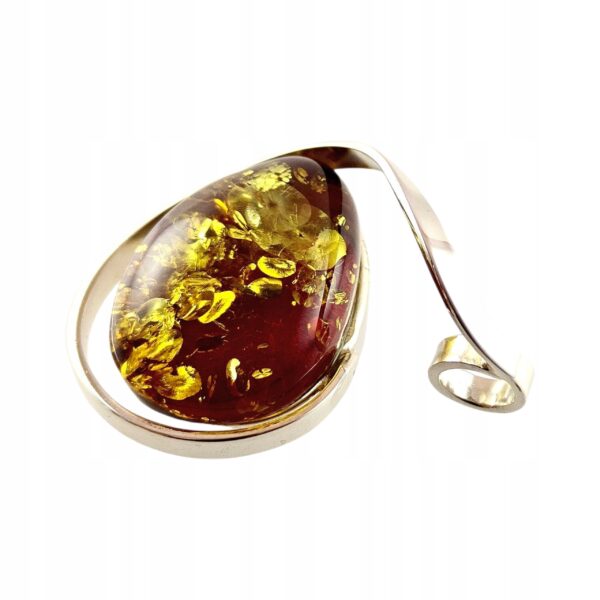 5d6a148d1ed2d47438c91a49bb0c30f1.jpg Niepowtarzalny wisiorek srebrny z dużym zielonym bursztynem - unikat - Srebro 925