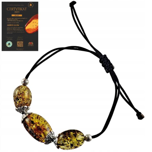 63a9d1c67c13ae8693a897e79b36003c.jpg Bransoletka srebrna ze stali z certyfikowanym bursztynem - regulowana