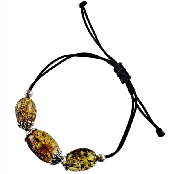 661c98e45f712e219822f6e3acc7c5f4.jpg Bransoletka srebrna ze stali z certyfikowanym bursztynem - regulowana