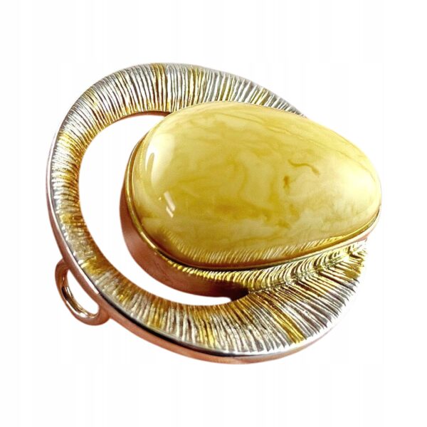 73918aed061e3a37f0d3a39374f0ba46.jpg Niepowtarzalny wisiorek srebrny z dużym mlecznym bursztynem - unikat - Srebro 925