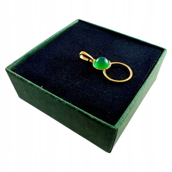 74d21935259986e8377a8e056974a35a-1.jpg WISIOREK ZŁOTY z AGATEM ŚLICZNY DELIKATNY PIĘKNY SREBRO POZŁACANE 925