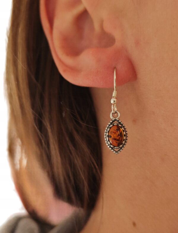 816846b2c759b5a03b15ea3132ddf5d3.jpg KOLCZYKI SREBRNE z CERTFIKOWANYM Bursztynem Oksydowane DELIKATNE Bigiel