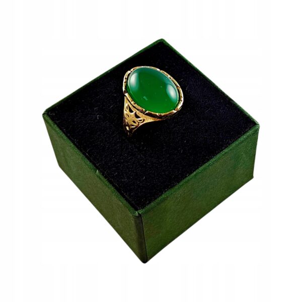 8bd92a6c8cc1210b0c06d11afbedc384.jpg ZŁOTY PIERŚCIONEK Regulowany z AGATEM PIĘKNY ELEGANCKI SREBRO Pozłacane