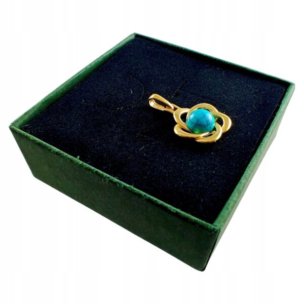 8ca892b41668e76820f3410a8089a93d.jpg WISIOREK ZŁOTY z TURKUSEM ŚLICZNY DELIKATNY PIĘKNY SREBRO POZŁACANE 925