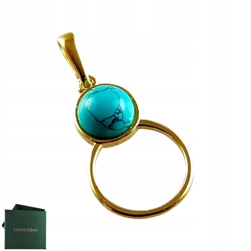 9506c58196d61e30e96eda20cd8f2b10-1.jpg WISIOREK ZŁOTY z TURKUSEM ŚLICZNY DELIKATNY PIĘKNY SREBRO POZŁACANE 925