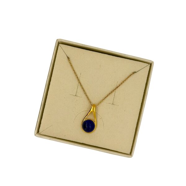 WISIOREK ZŁOTY z LAPISEM LAZULI – MINIMALISTYCZNY – SREBRO POZŁACANE 925