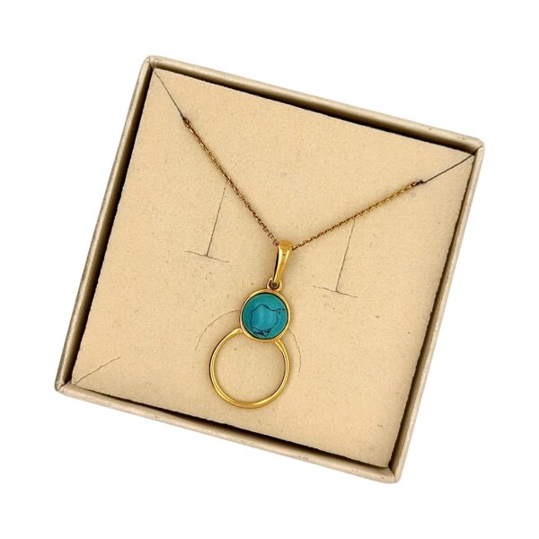 WISIOREK ZŁOTY z TURKUSEM SREBRO POZŁACANE 925