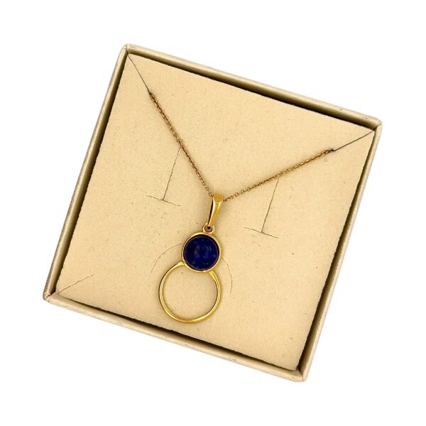 WISIOREK SREBRNY Z NATURALNYM LAPISEM LAZULI SREBRO POZŁACANE 925