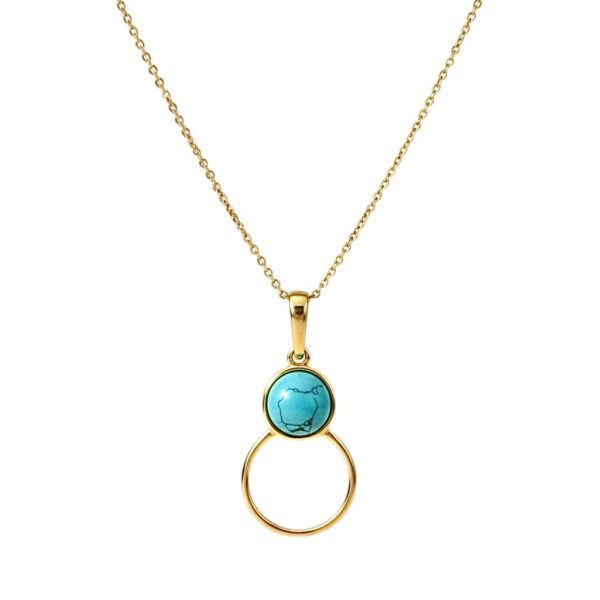 WISIOREK ZŁOTY z TURKUSEM SREBRO POZŁACANE 925