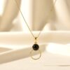 WISIOREK SREBRNY Z NATURALNYM ONYKSEM SREBRO POZŁACANE 925