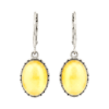 Kolczyki Srebro 925 z Bursztynem Bałtyckim | Zapięcie Angielskie | Polski Produkt