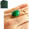 a231282872367e0ccdb6088a8933a519.jpg ZŁOTY PIERŚCIONEK Regulowany z MALACHITEM PIĘKNY ELEGANCKI SREBRO Pozłacane