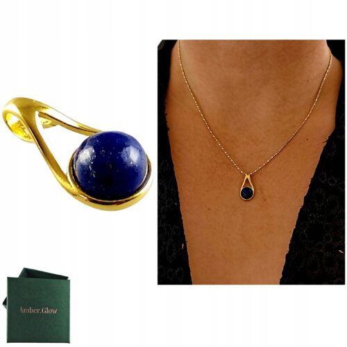 a6381c3f87b8133bfce66e3ad1185834-1.jpg WISIOREK ZŁOTY z LAPISEM ŚLICZNY DELIKATNY PIĘKNY SREBRO POZŁACANE 925