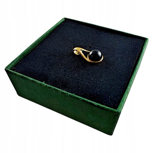 a8311e9706b7390226ccf737f7a5674d-1.jpg WISIOREK ZŁOTY z ONYKSEM ŚLICZNY DELIKATNY PIĘKNY SREBRO POZŁACANE 925