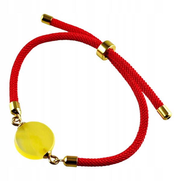 a84df74eba65c0d0c21815f4e3116b65.jpg Bransoletka na sznurku z naturalnym mlecznym bursztynem - regulowana